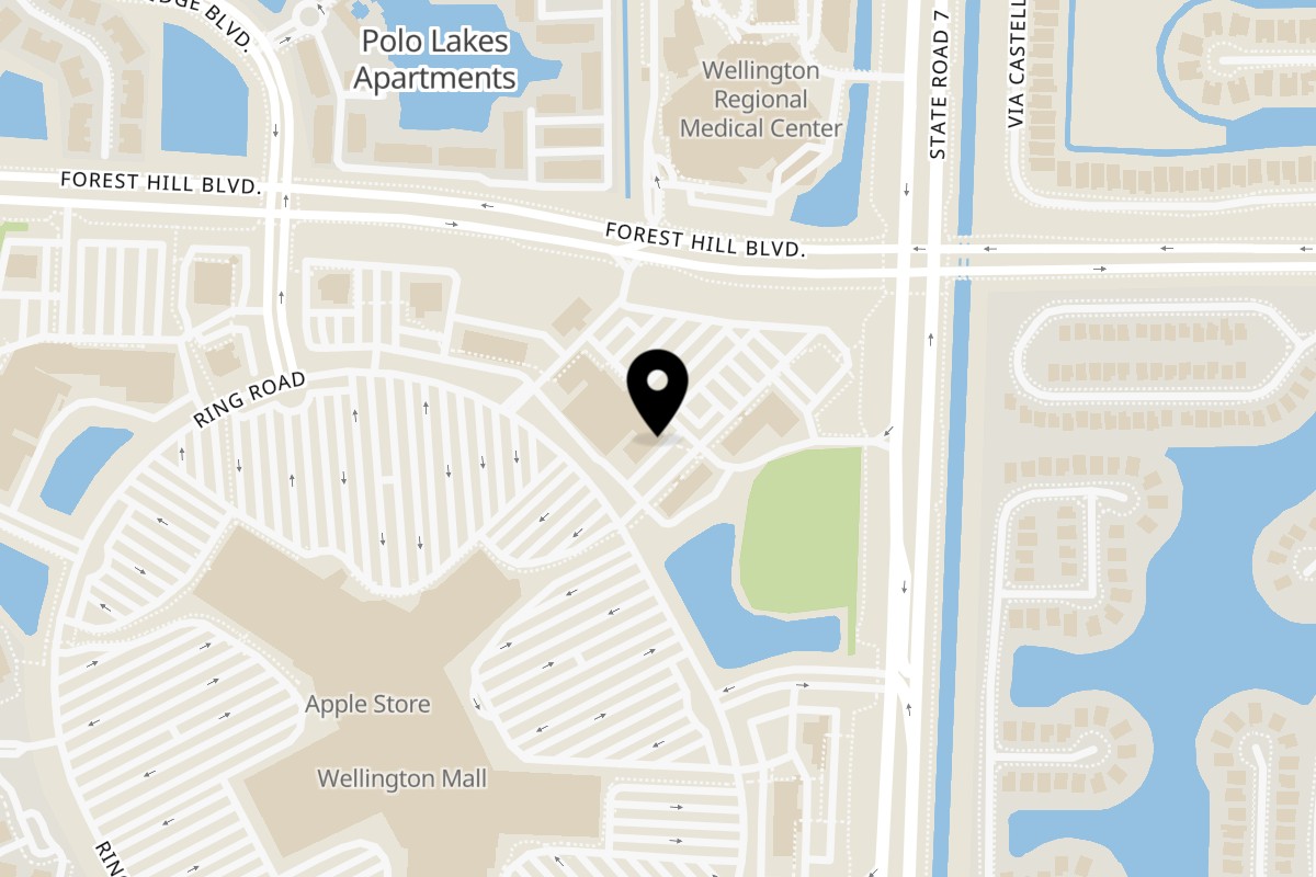 Map showing the location of Soprano's Wellington on 10160 Forest Hill Blvd Suite 110 in Wellington